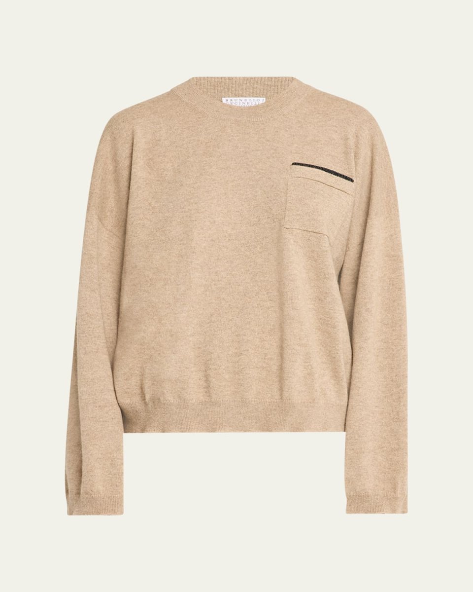 Monili-Bar 2-Ply Cashmere Crewneck Sweater